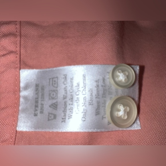 EVERLANE Men’s Peach Cotton Button Down Long Sleeve Oxford Fitted Shirt - Picture 7 of 7